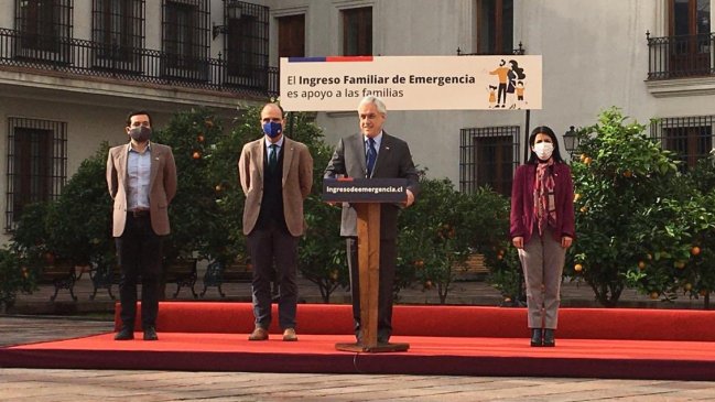 Presidente Piñera anunció nuevo pago del Ingreso Familiar de Emergencia