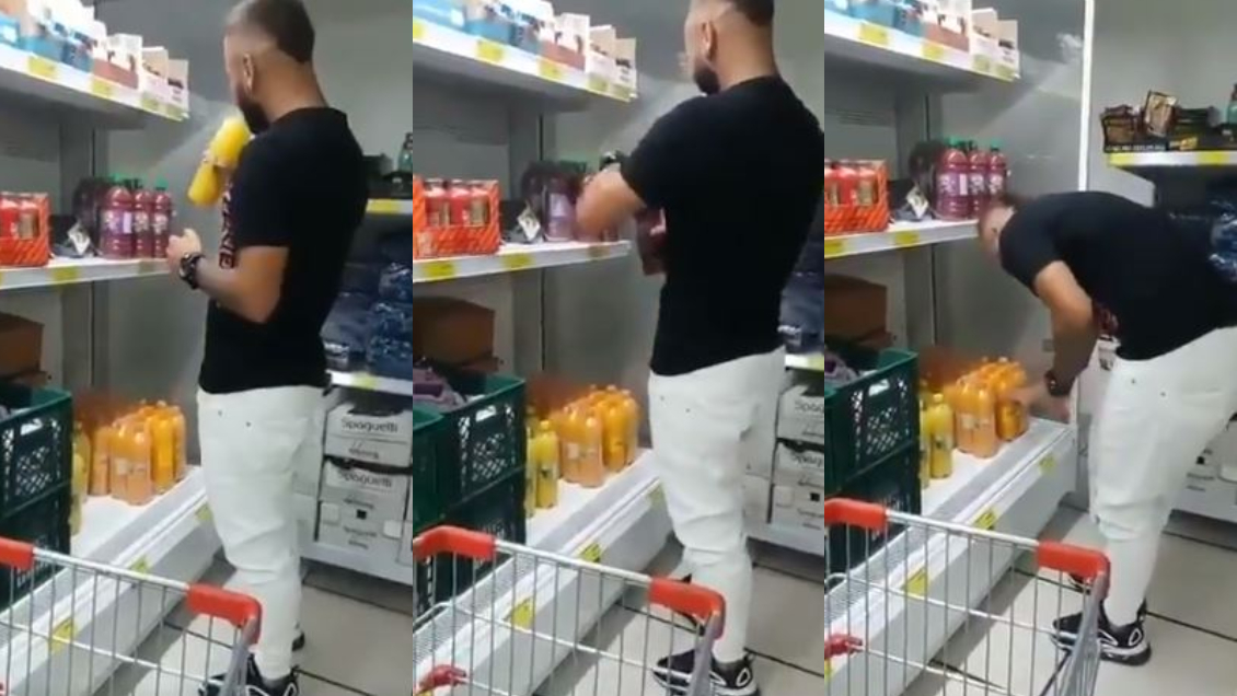 Identifican a pareja que bebía jugos y los volvía a tapar en supermercado