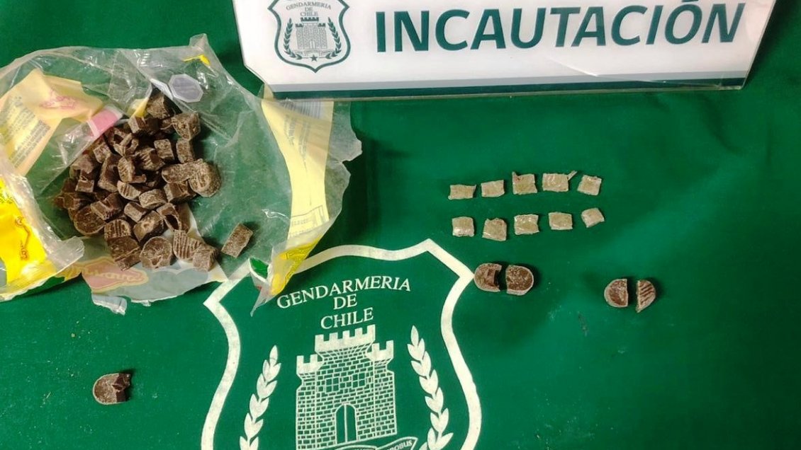 Gendarmería de Aconcagua decomisó droga oculta en chocolates, desodorantes y una toalla