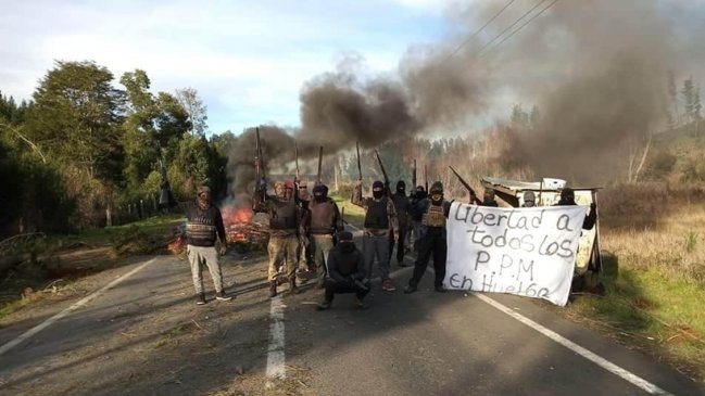 Grupo armado mantuvo cortada la ruta entre Cañete y Tirúa