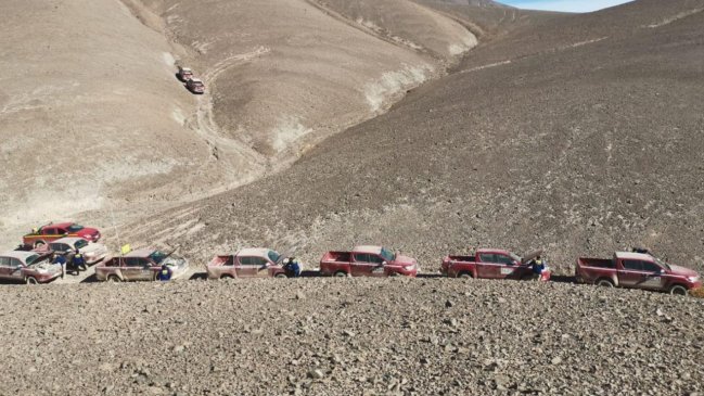 Nueve camionetas robadas en Minera Escondida fueron recuperadas desde una quebrada