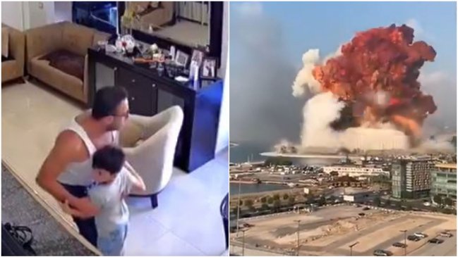 Padre protege a hijo con su cuerpo durante la explosión de Beirut