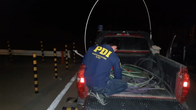 PDI detuvo a tres sujetos que robaban 800 kilos de cobre desde Chuquicamata