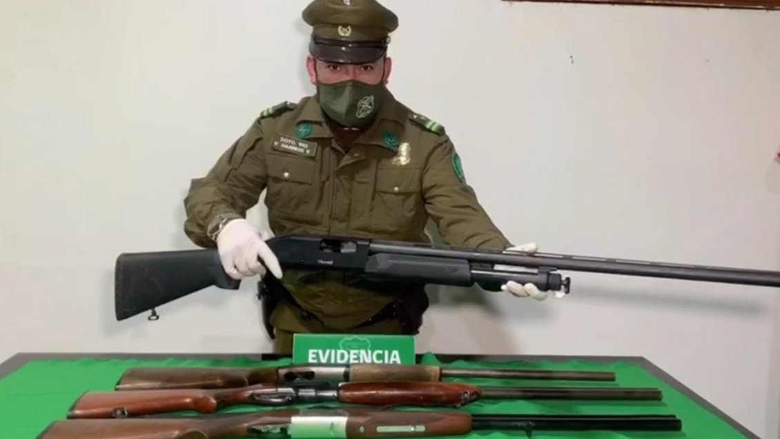 Siete personas fueron detenidas por porte ilegal de armas cerca de Carahue