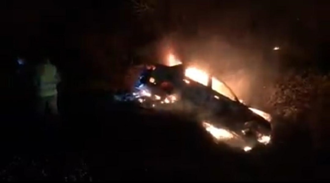 Conductor murió tras volcamiento e incendio de su auto en Cerro La Virgen de Talca