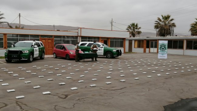 Denuncia ciudadana permitió decomiso de 80 kilos de marihuana prensada en Arica