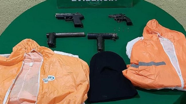 Detienen a sujetos portando armas de fuego en el sector norte de Antofagasta