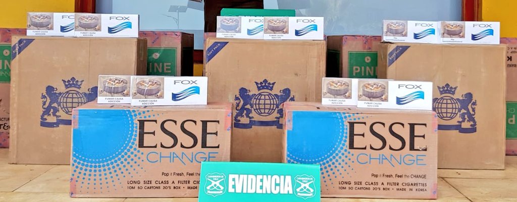 Mujer fue detenida portando 18 mil cajetillas de cigarrillos en Huara