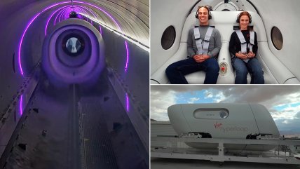 Realizan primera prueba del tren en tubos al vacío Hyperloop con pasajeros reales