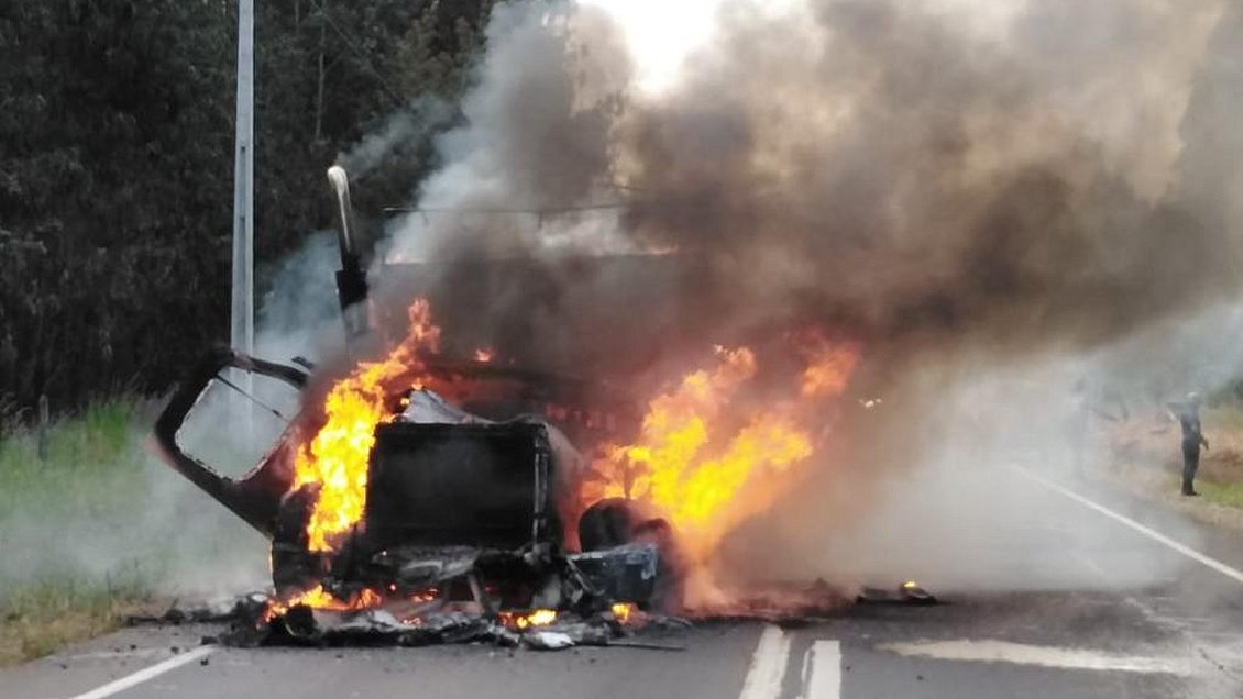 Un camión y un puente fueron quemados en Collipulli
