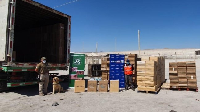 Más de 186 mil cajetillas de cigarrillos de contrabando fueron incautadas en Antofagasta