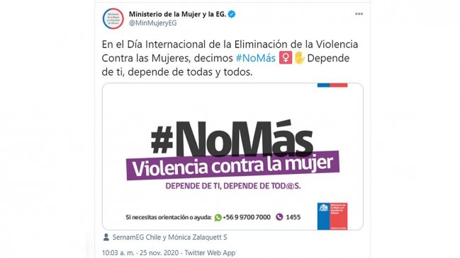 Ministerio: Eliminar la violencia contra la mujer también depende de ellas