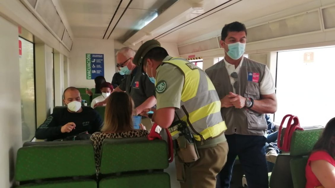 Autoridad sanitaria fiscalizó Metrotren Rancagua-Alameda