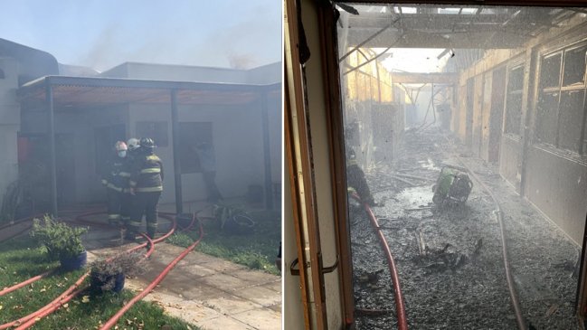 Incendio destruyó el Instituto San Miguel en Colina