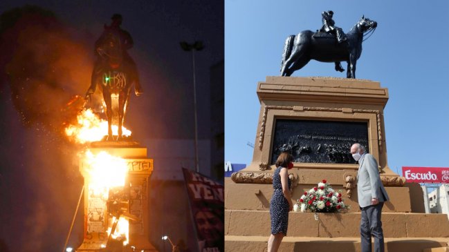 Gobierno anunció querellas contra responsables de ataque a estatua del general Baquedano