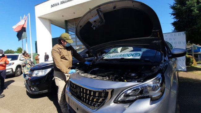 Carabineros recuperó cuatro autos robados durante 