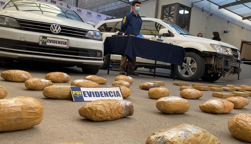 Incautan más de 87 kilos de droga que iba a ser comercializada en O'Higgins