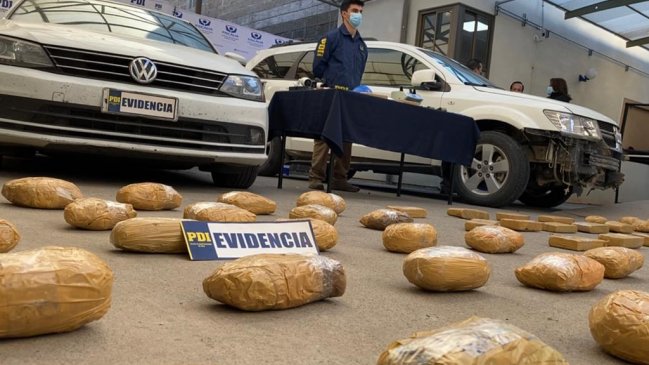 Incautan más de 87 kilos de droga que iba a ser comercializada en O'Higgins