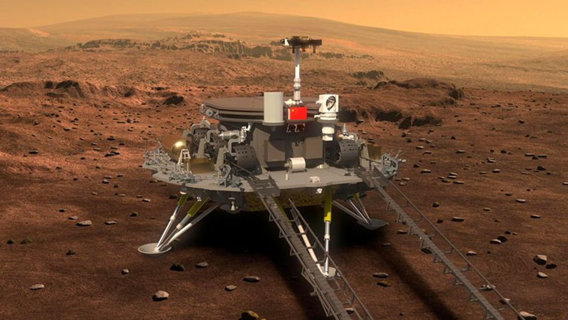 China dio nuevo salto en su empeño espacial: Posó a un robot explorador en el suelo de Marte