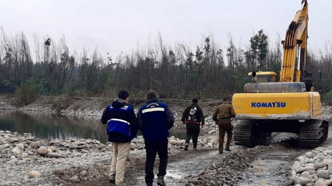 Ñuble: Detienen extracción ilegal de áridos desde el Río Diguillín