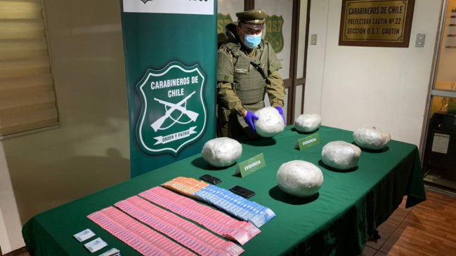 Conductor controlado por Carabineros en Lautaro llevaba seis kilos de marihuana