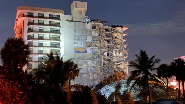 Edificio se derrumbó parcialmente en Miami Beach