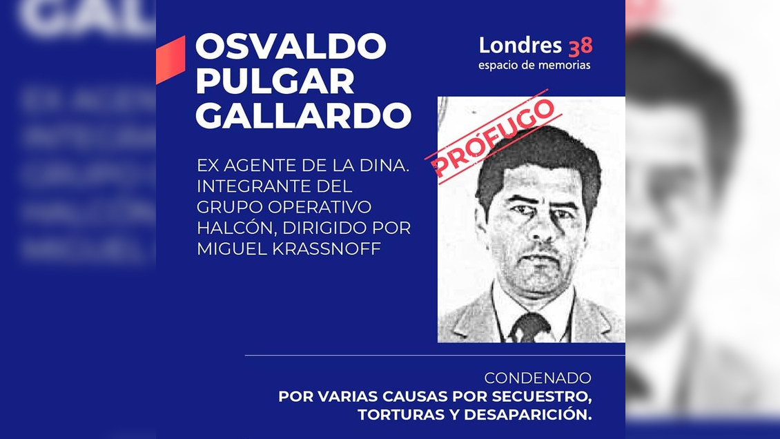 Tras casi dos años prófugo, la PDI capturó a Osvaldo Pulgar Gallardo, ex agente de la DINA