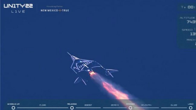 La exitosa travesía del avión espacial Virgin Galactic, donde viajó Richard Branson