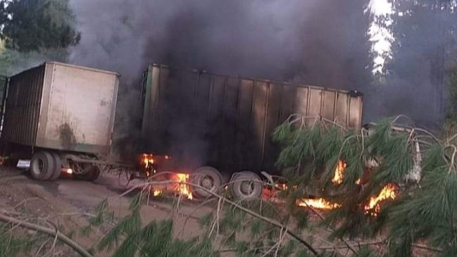 Confirman 24 camiones quemados en ataque en Curanilahue