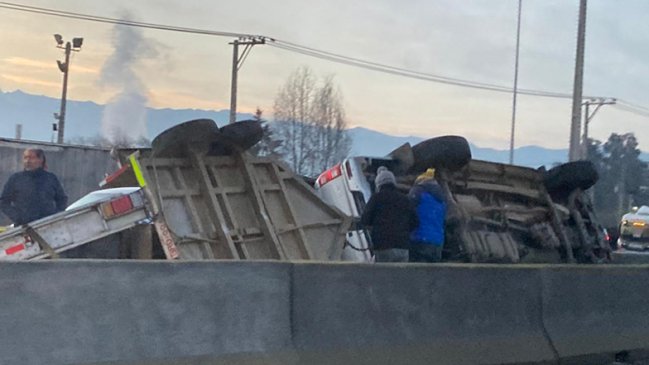 Sector de Mostazal: Accidente provoca interrupción del tránsito en Ruta 5 Sur