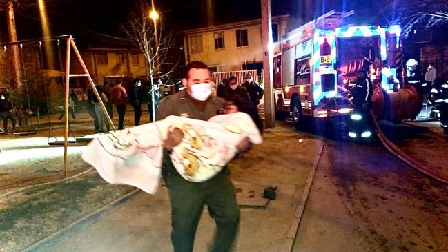 Mujer falleció tras incendio en Rancagua: Una menor fue rescatada con vida por Carabineros