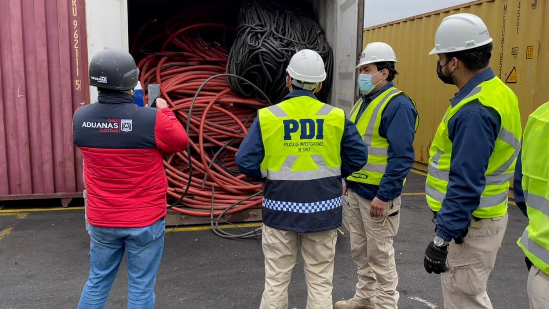 O'Higgins: PDI incauta 52 toneladas de cobre robado a tres empresas