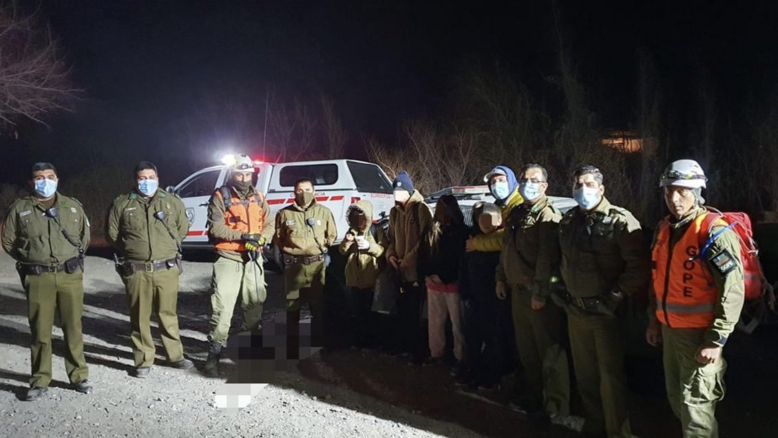 A salvo fueron hallados los cinco menores y un adulto presuntamente extraviados en cerro de Olivar