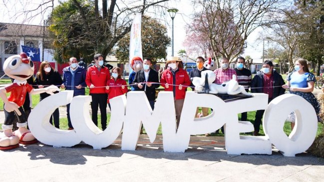 Ahora sí que la Plaza de Condorito en Cumpeo quedó lista para la foto