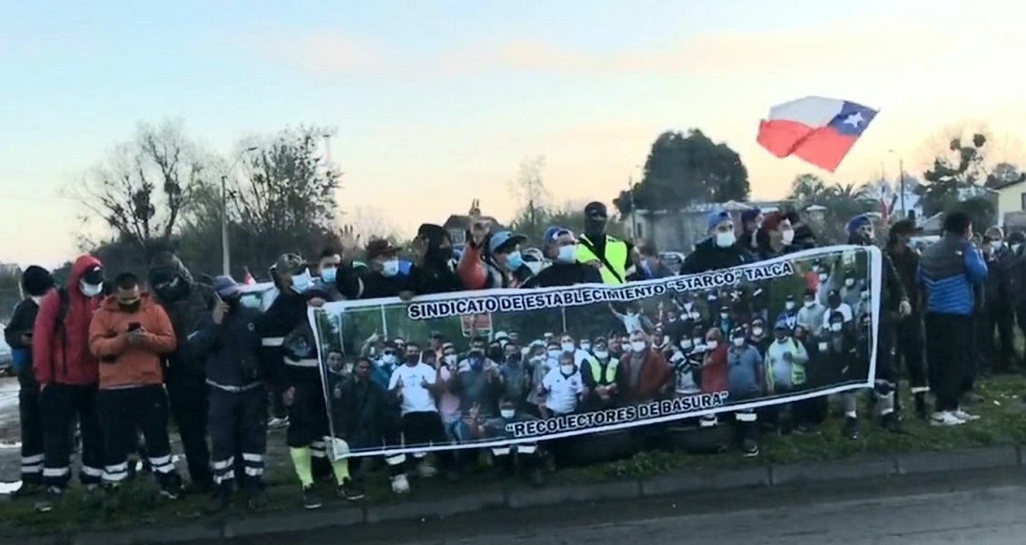 Recolectores de basura paralizaron funciones de manera indefinida en Talca
