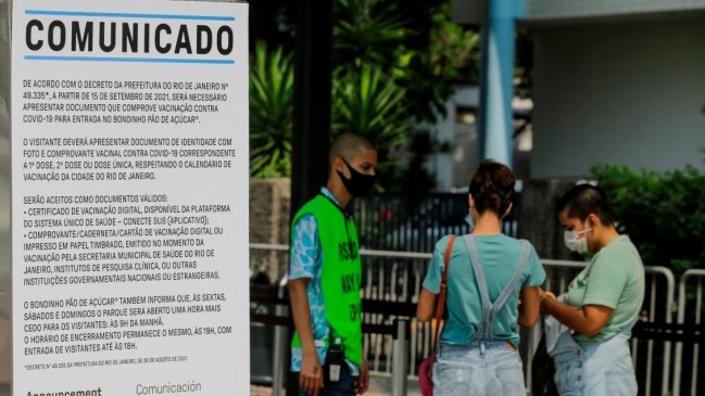 Río de Janeiro comenzó a exigir comprobante de vacuna para ingresar a lugares públicos