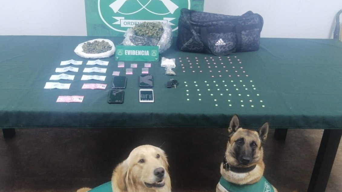 Detienen a tres sujetos imputados por portar droga y darse a la fuga de control carretero en Mostazal