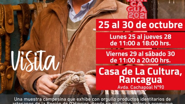 Feria patrimonial agrupará a distintos expositores y artesanos de O'Higgins en Rancagua