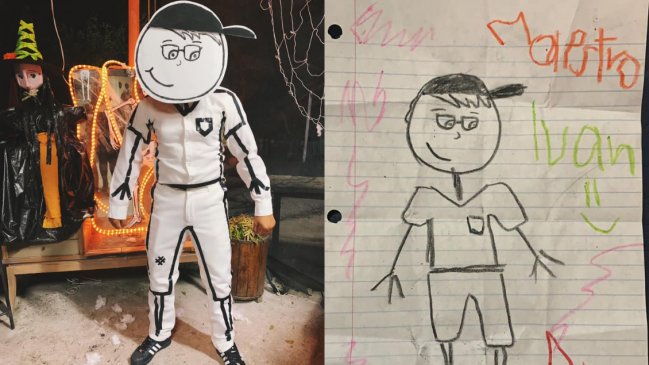 Emotivo homenaje: Profesor se disfrazó del dibujo que le hizo una alumna fallecida