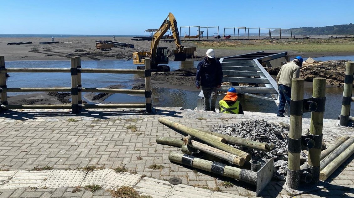 Obras de mejoramiento del borde costero de Buchupureo presentan 52% de avance