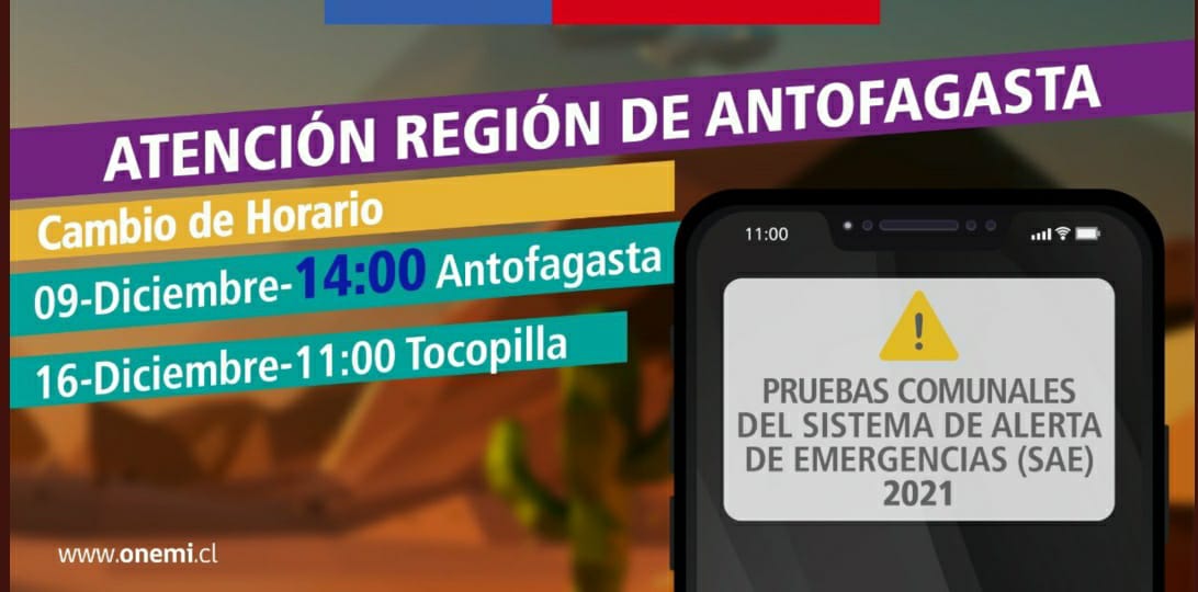 Para no importunar a estudiantes que rinden la PTU, Onemi cambió horario de prueba de alerta en Antofagasta