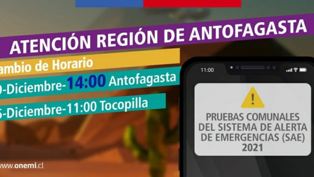 Para no importunar a estudiantes que rinden la PTU, Onemi cambió horario de prueba de alerta en Antofagasta