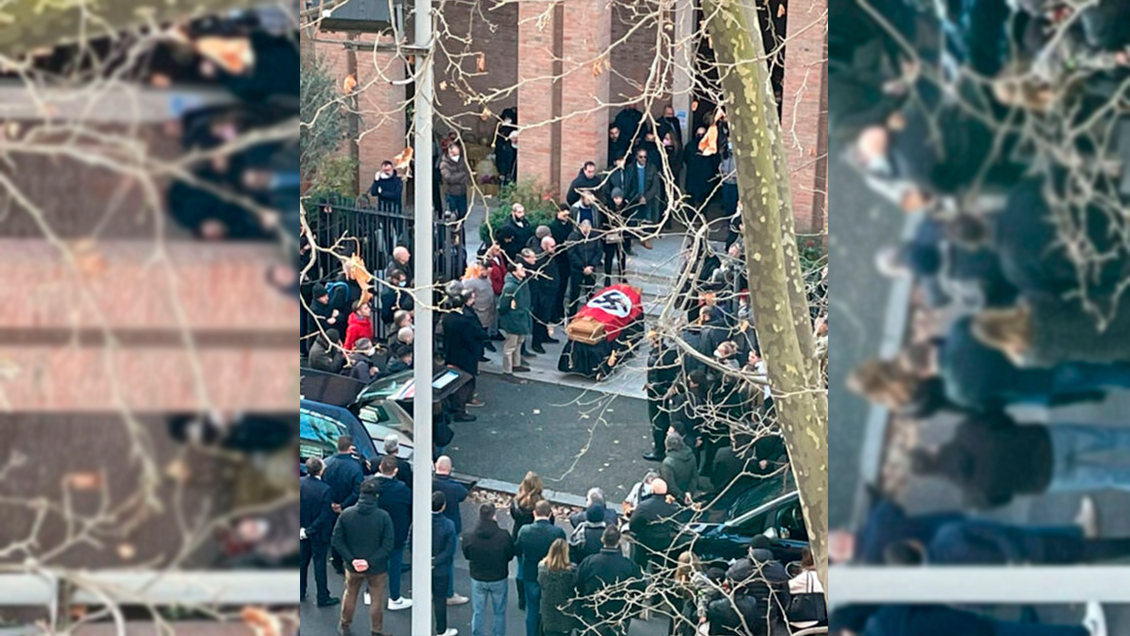 Escándalo en Italia por funeral en el que se cubrió el ataud con bandera nazi