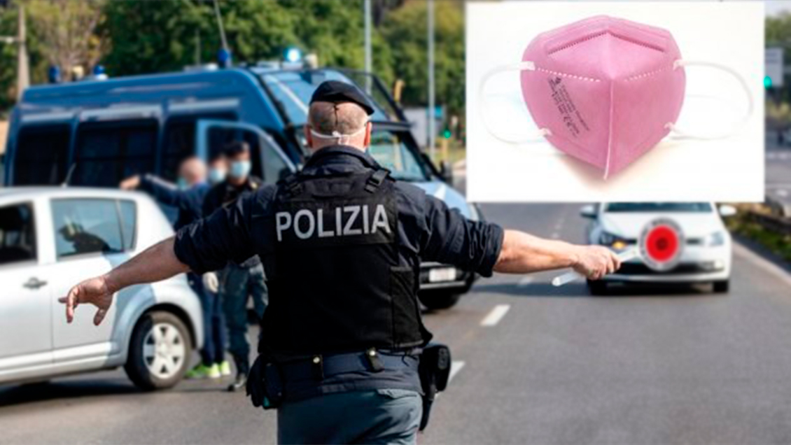 Gli agenti di polizia italiani si lamentano di dover indossare mascherine rosa