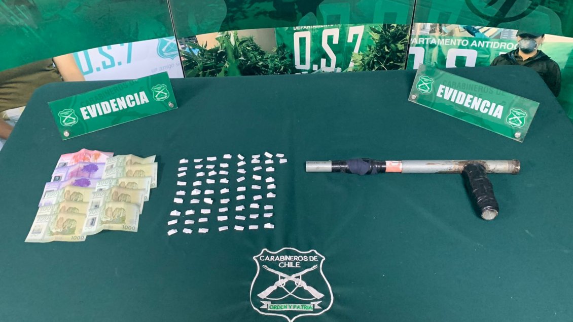 Hombre es detenido con droga y arma artesanal en pleno centro de Viña del Mar