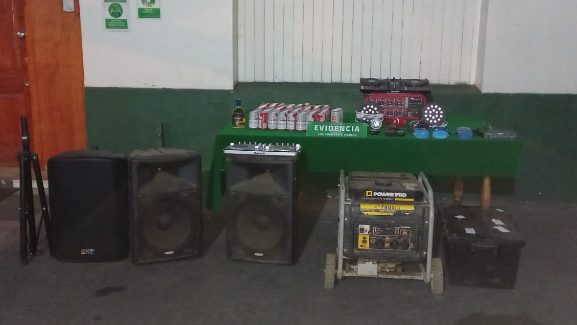Fiesta clandestina en Temuco terminó con cuatro detenidos