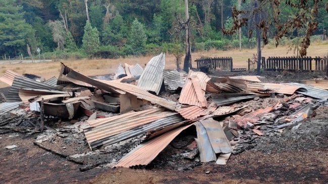 Casona declarada Monumento Histórico fue incendiada en la Reserva Nacional Malleco