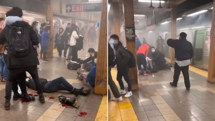   Pasajeros grabaron los minutos después del tiroteo en el metro de Nueva York 