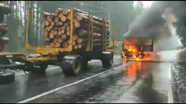 Tres camiones fueron quemados en Collipulli