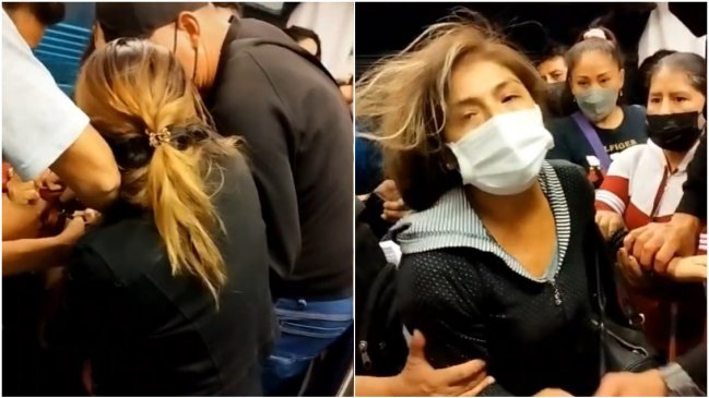 Mujer sorprende a su esposo con la amante en el metro y la pelea se hace viral